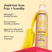 The Shield anti-humidity spray bottle next to comb, label text visible