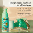 Amika split-end seal cream bottle with pump top, mint-green label