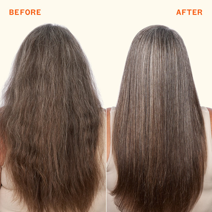 Back view of hair styled with Amika Superfruit Star lightweight hair oil
