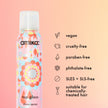 Hair gloss shine spray bottle with vegan and cruelty-free care icons
