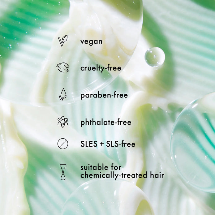 Split-end seal cream vegan and cruelty-free icons on product label panel