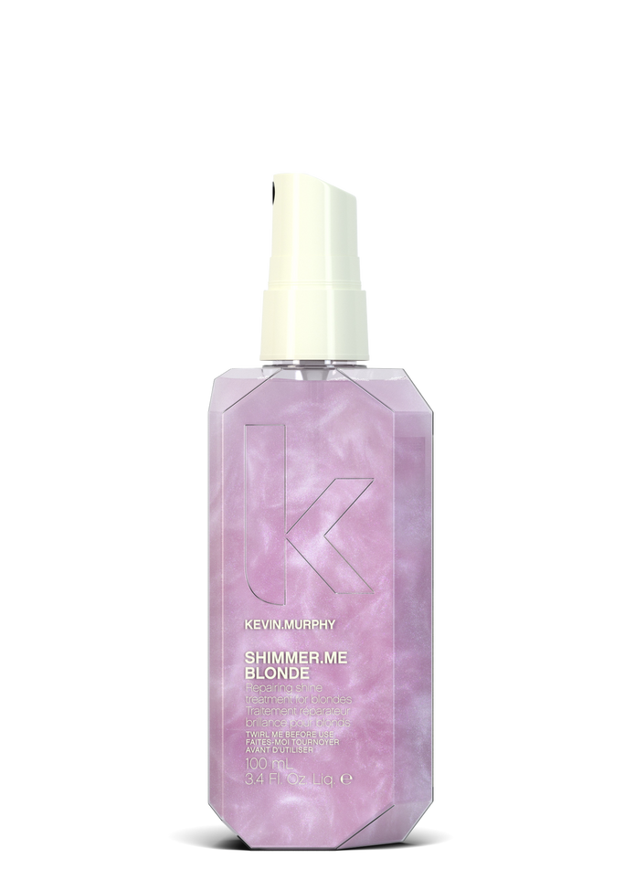 KEVIN.MURPHY Shimmer.Me Blonde bottle, purple liquid with white pump sprayer