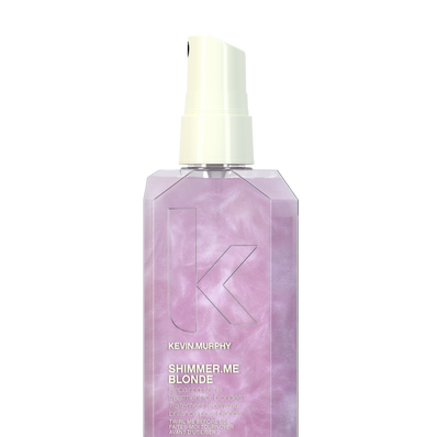 KEVIN.MURPHY Shimmer.Me Blonde bottle, purple liquid with white pump sprayer