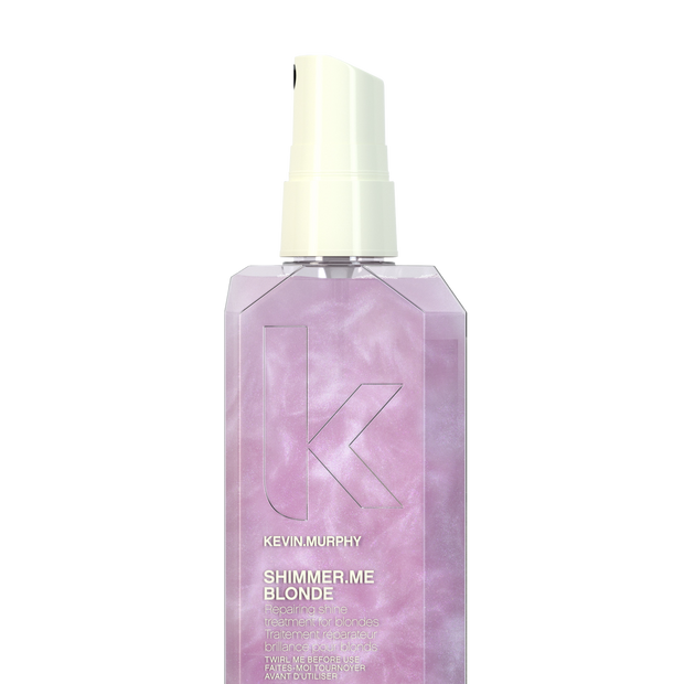 KEVIN.MURPHY Shimmer.Me Blonde bottle, purple liquid with white pump sprayer