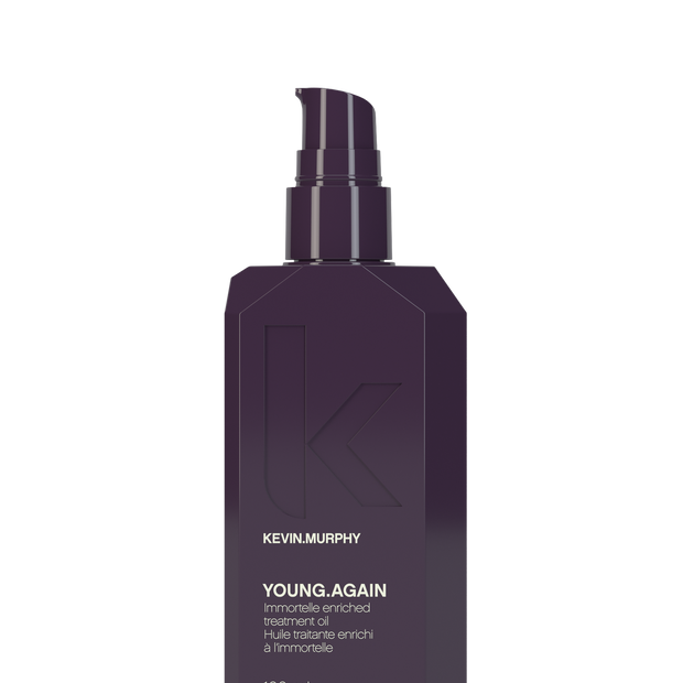 KEVIN.MURPHY YOUNG.AGAIN 100 mL treatment oil bottle with purple pump top