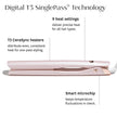 Light pink digital T3 SinglePass straightener on white background, showing front plate area