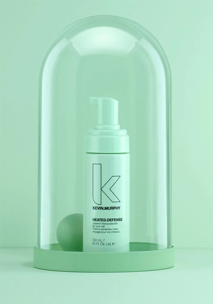 Heated Defense hair protector pump bottle, light green, 150 mL under dome
