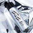 Extra Mist-ical Shine Spray bottle, silver finish with Color Wow logo, angled view