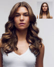 Styled waves with voluminous curls and smooth finish