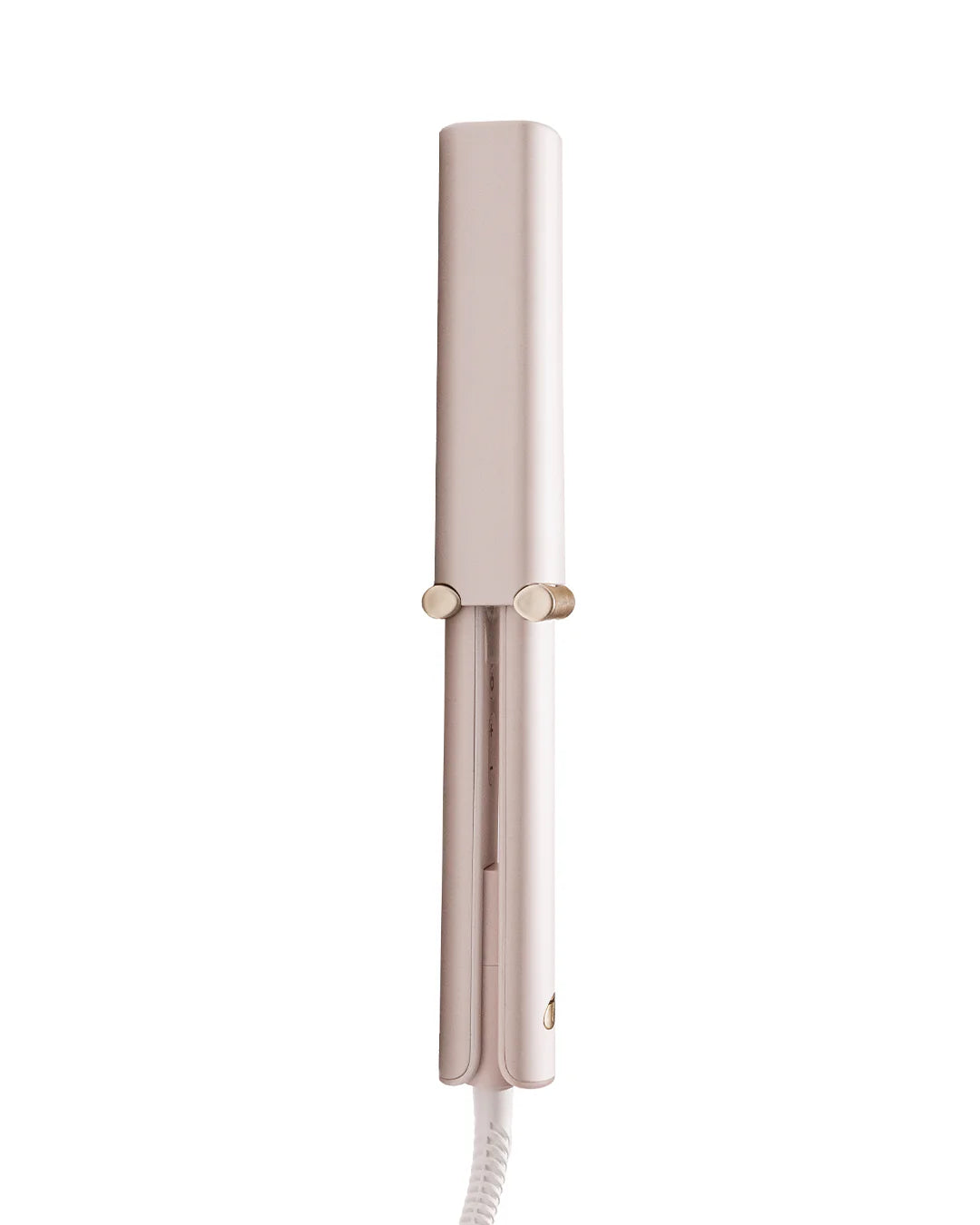 Satin Blush curling straightener with long cord and gold button accents