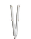 White T3 curling straightener with dual heated plates and gold accents