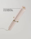 Satin Blush curling straightener with included lipstick-style storage case
