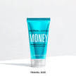 Money Masque travel-size tube, turquoise label for super glossy, expensive-looking hair