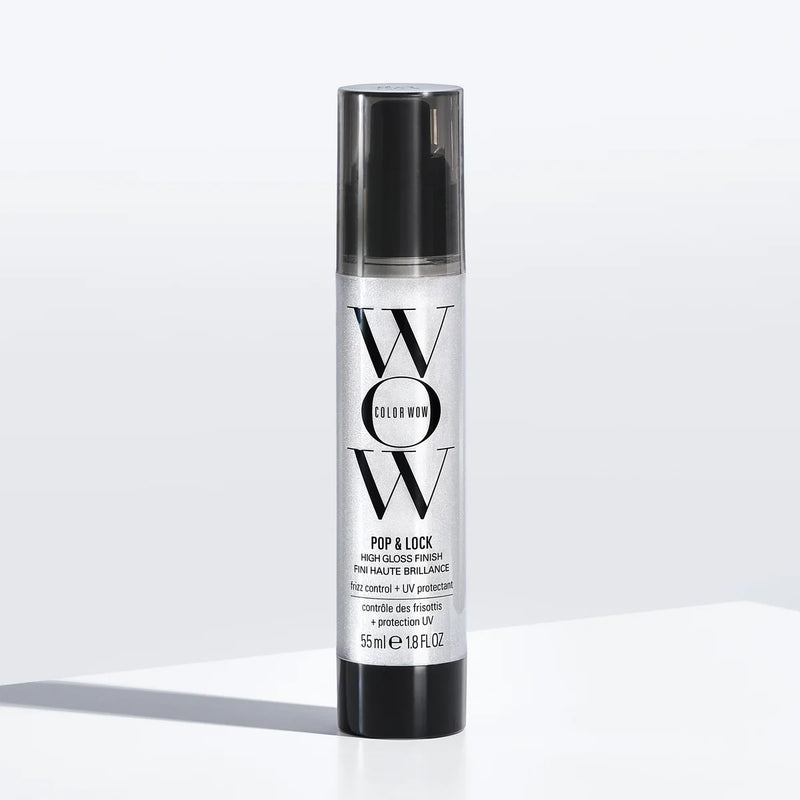 Pop & Lock high gloss finish hair spray bottle, black cap, 55 ml