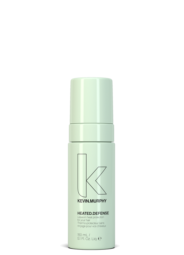 Heated Defense hair protector bottle with pump, light green, 150 mL