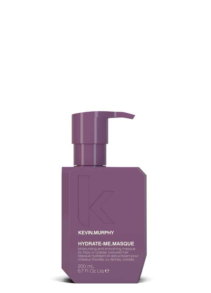 Hydrate-Me Masque hair treatment bottle with purple pump, 200 mL