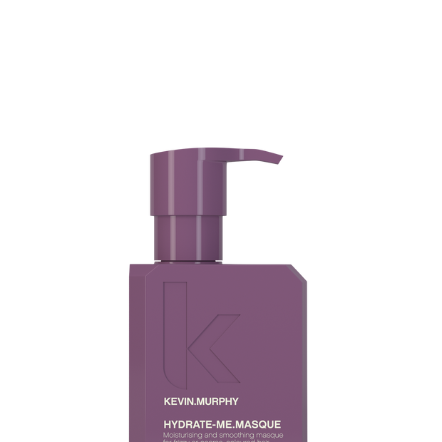 Hydrate-Me Masque hair treatment bottle with purple pump, 200 mL