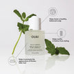OUAI scalp serum bottle with icons for balanced scalp and soothing irritation