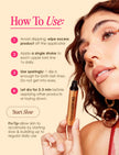 Lash enhancing serum applicator bottle held near face and open eye