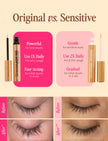 Original vs Sensitive lash serum tubes with daily use comparison