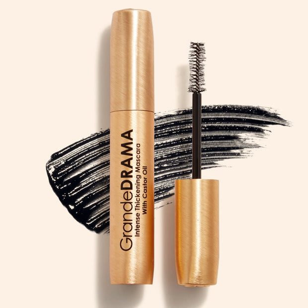 GrandeDRAMA thickening mascara: gold tube with black wand brush