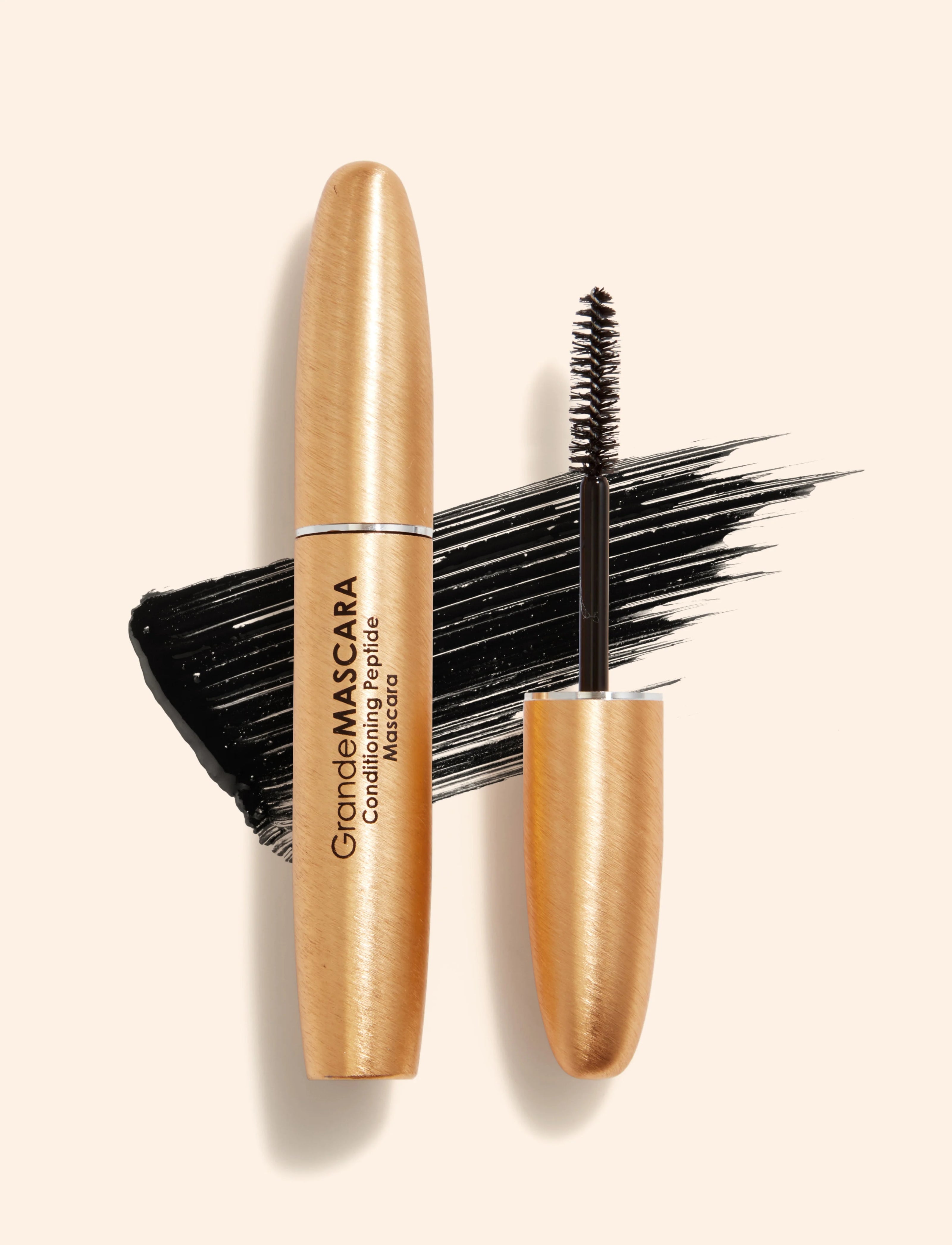 GrandeMASCARA conditioning peptide mascara with golden tube and black wand