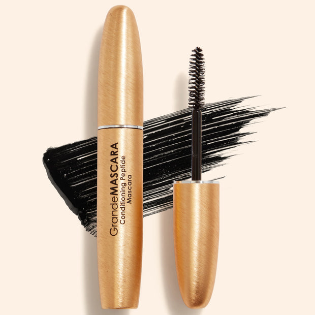 GrandeMASCARA conditioning peptide mascara with golden tube and black wand