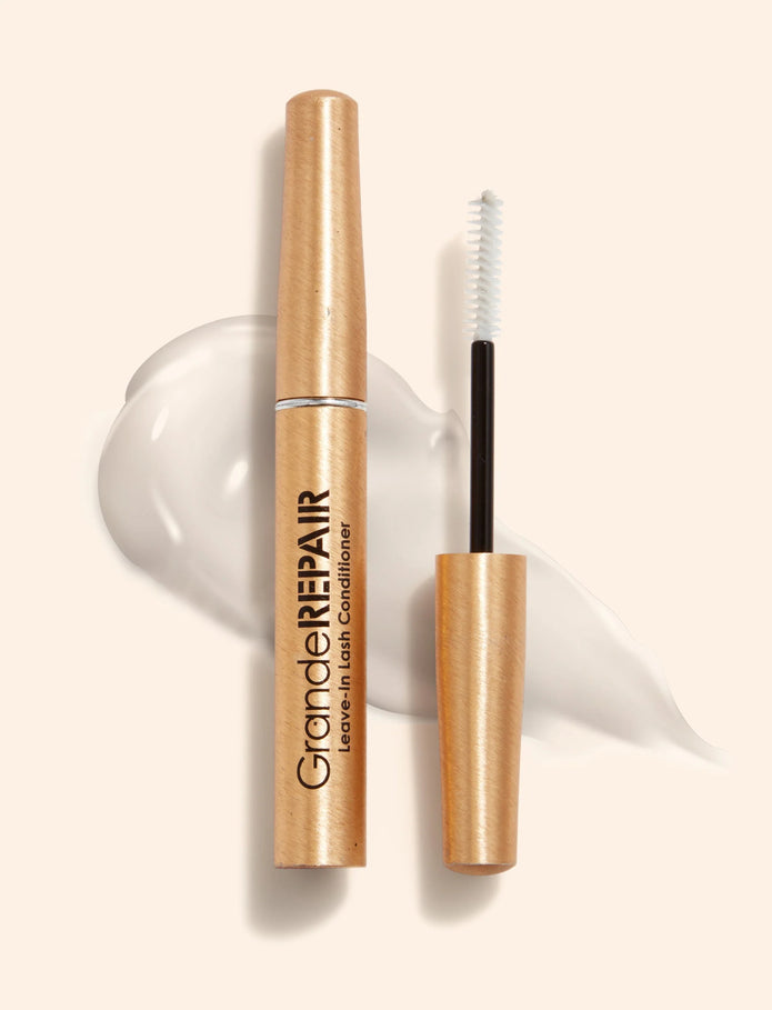 Leave-in lash conditioner tube and wand applicator, gold