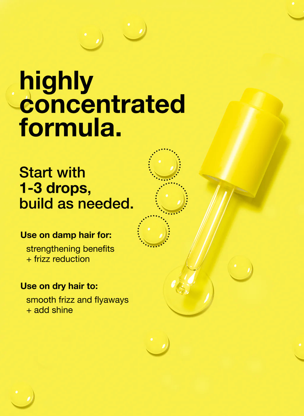 K18 molecular repair hair oil with yellow dropper and visible droplets