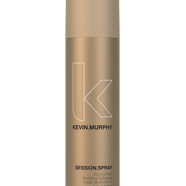Session Spray strong-hold styling hairspray bottle, gold canister, front label