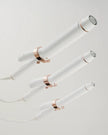 T3 SinglePass Curl X curling irons set, white barrels with rose-gold trim (3)
