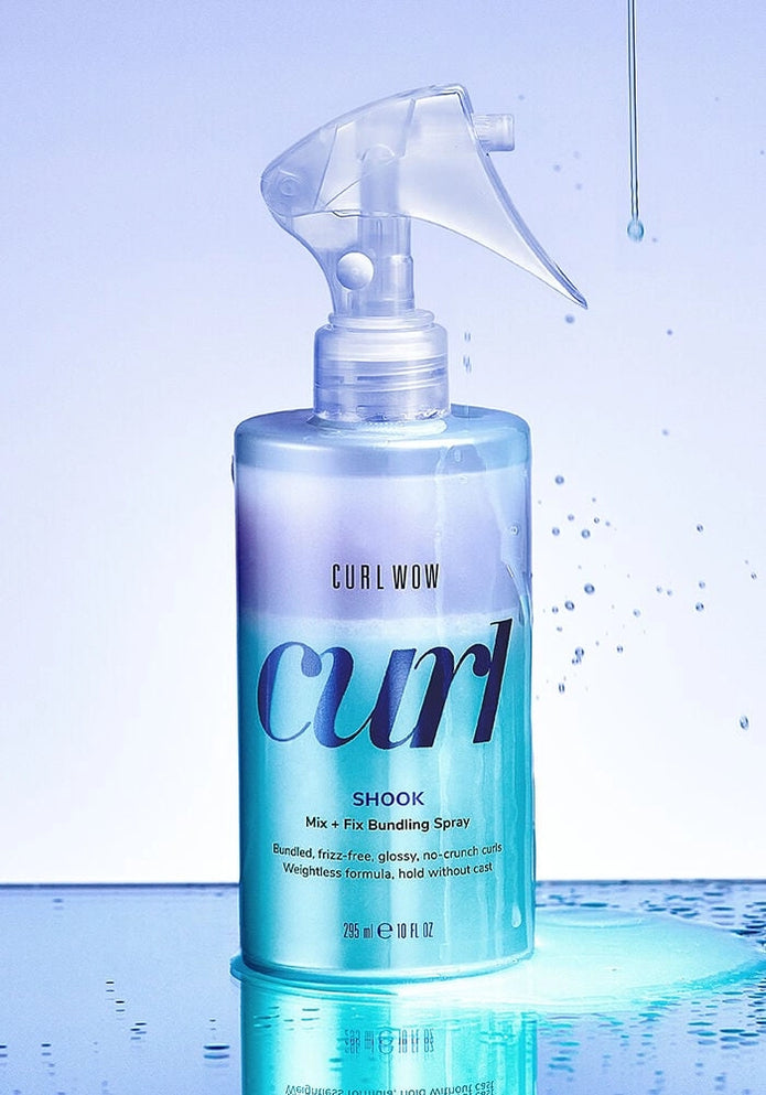 CURL WOW Shook Mix+Fix bundling spray bottle with mist nozzle, side view
