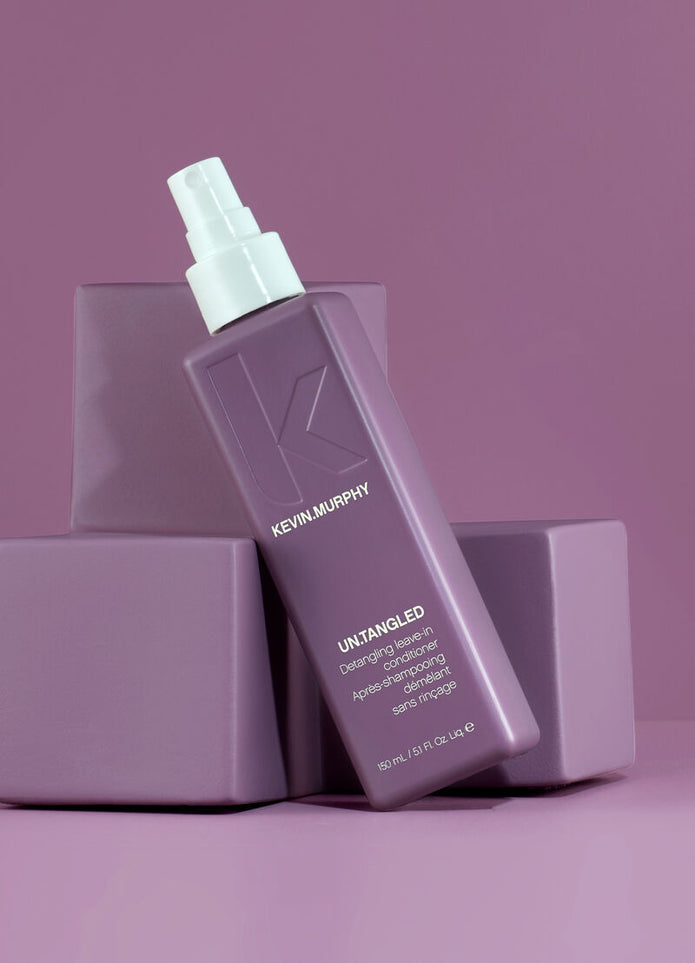 UN.TANGLED detangling leave-in conditioner bottle with pump, purple, 150 mL