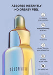 Youth Juice scalp treatment bottle, iridescent blue and gold back view