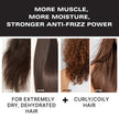 Before-and-after hair panels for extremely dry, curly/coily hair; stronger anti-frizz