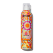 Dry shampoo canister with colorful floral pattern and white spray cap